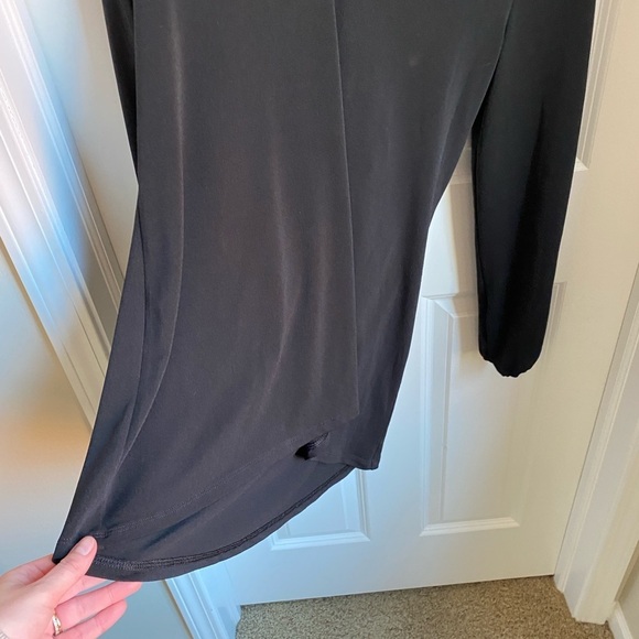 Express Black Dressy Crisscross Longsleeve Top - Picture 5 of 6